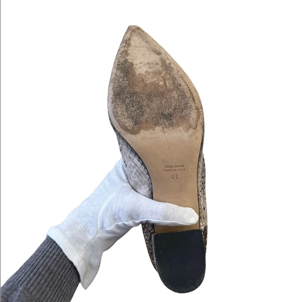 ***SOLD*** Paris Texas | Gold and Black Block Heel High Metallic Boots - Picture 11 of 15